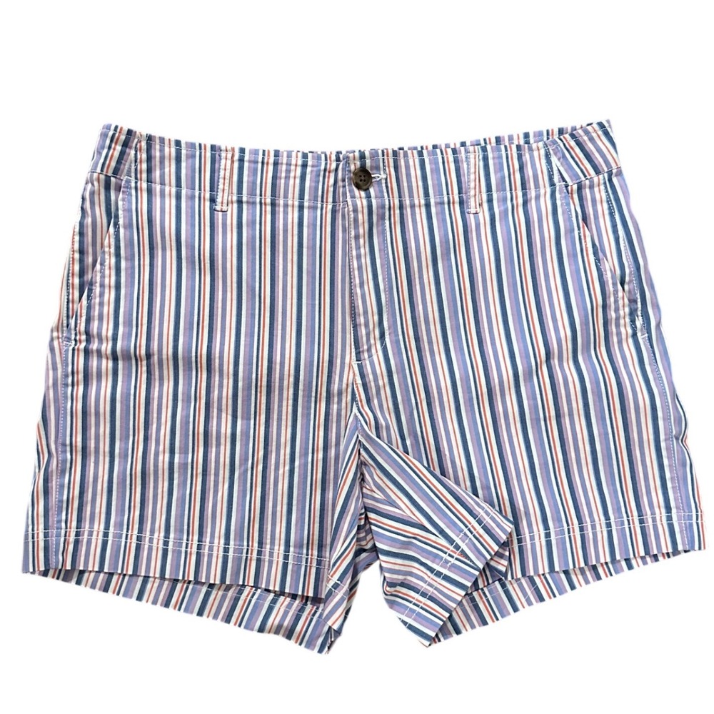 Gap For‎ Good Womens 5 Inch Chino Shorts Multi Color Vertical Stripe Size 12